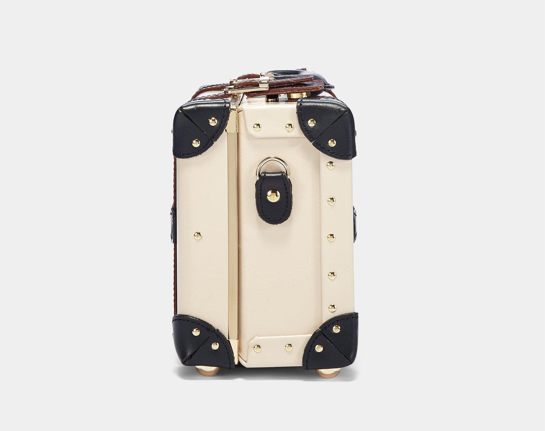 Side product view of the vanity Architect leather suitcase in cream