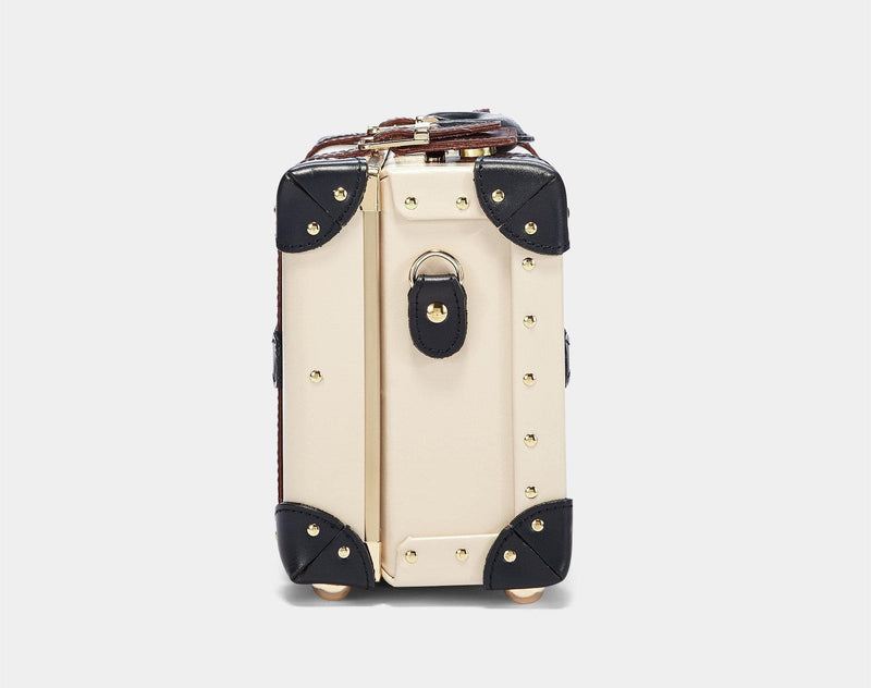 Side product view of the vanity Architect leather suitcase in cream