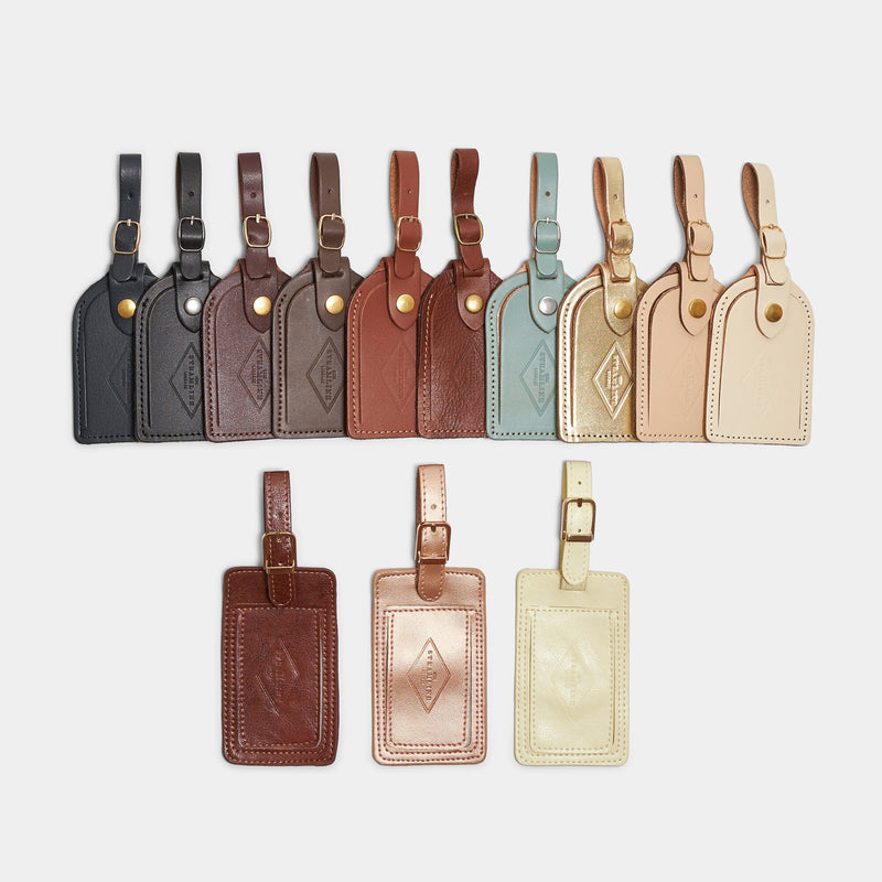 Burgundy Leather - Luggage Tag