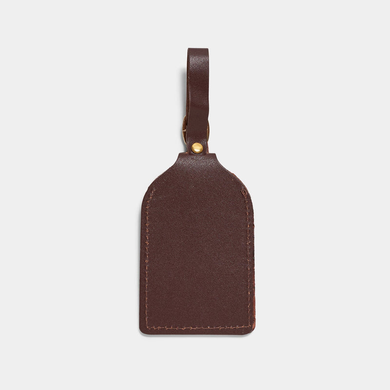 Burgundy Leather - Luggage Tag