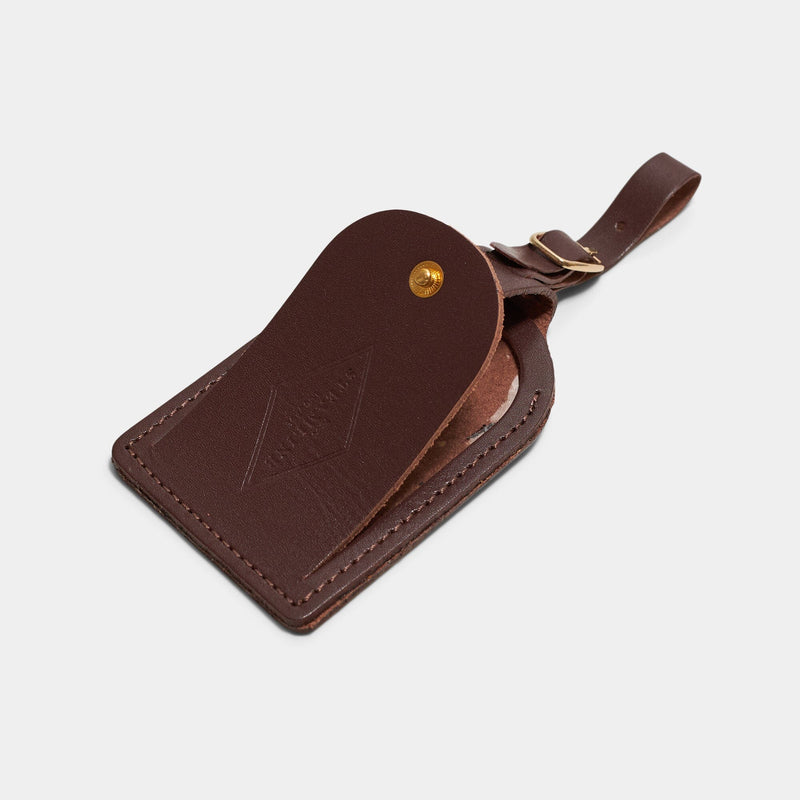 Burgundy Leather - Luggage Tag