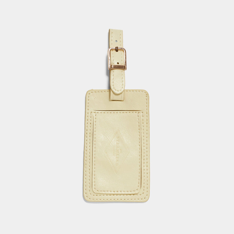 Ivory Vegan Leather - Luggage Tag