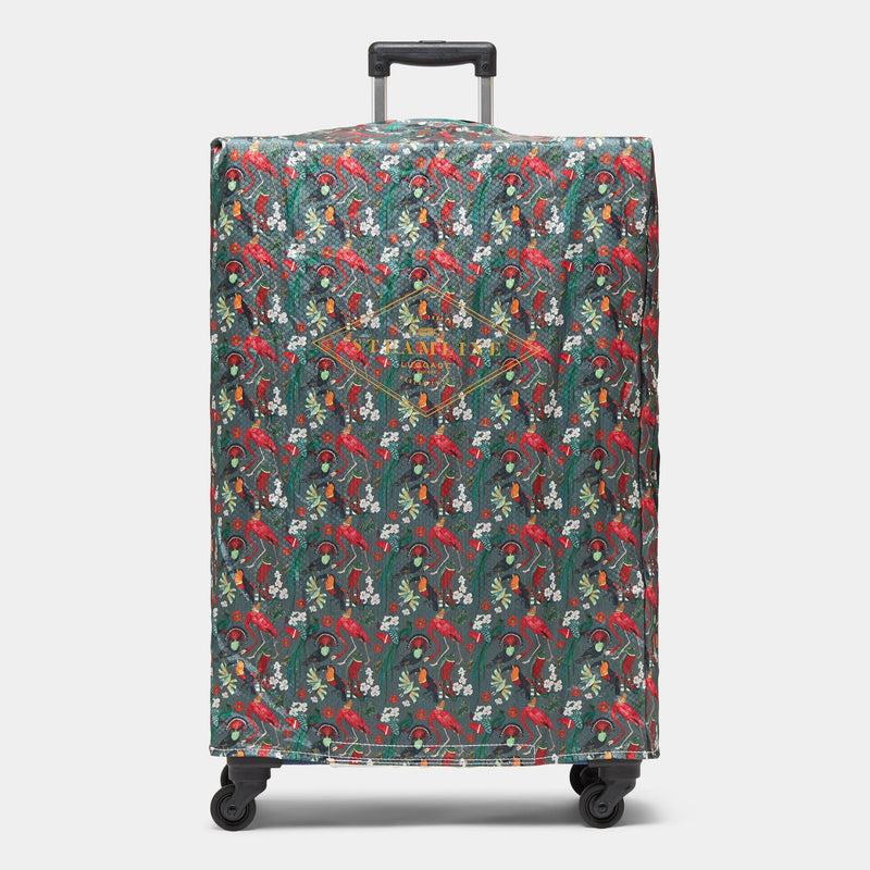 The Olive Bird Print Protective Cover - Carryon size